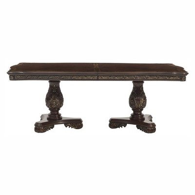 Beautiful Traditional Design 1pc Rectangular Dining Table with 2x Extension Le