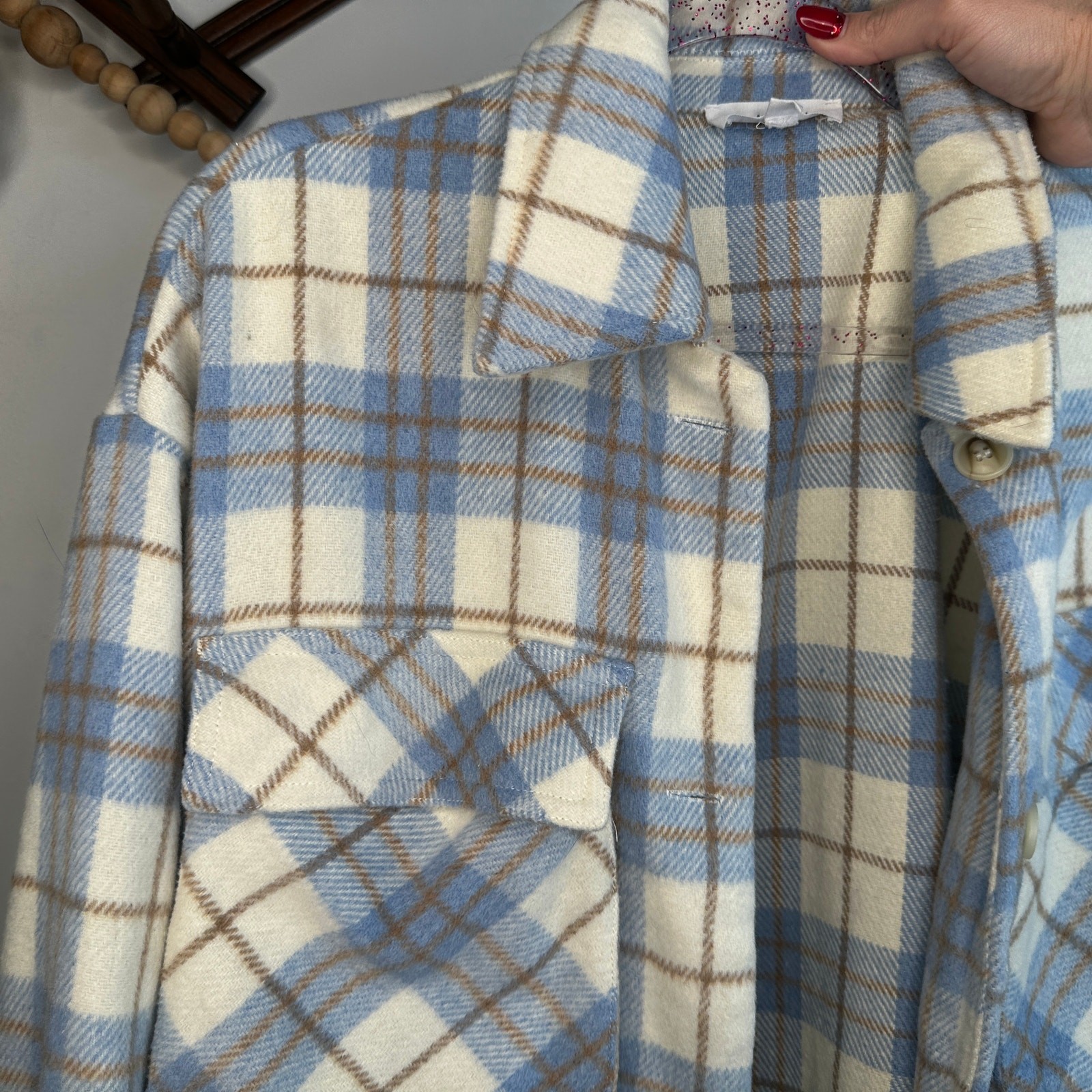 THML Plaid Button Jacket Shacket M - image 2