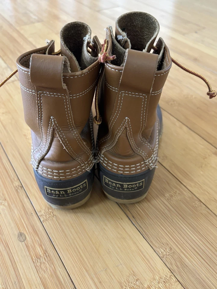 LL Bean Boots Duck Bean Boots Mujer 9.5 M Cuero Marrón Impermeables EE. UU. Foto 2 de 4