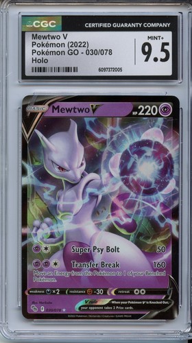 CGC 9.5 Mewtwo V Pokemon GO 030/078 Holo