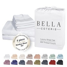 Bella Coterie 6 Piece Luxury Bamboo Viscose Queen Size Sheet Set 100 Organ...