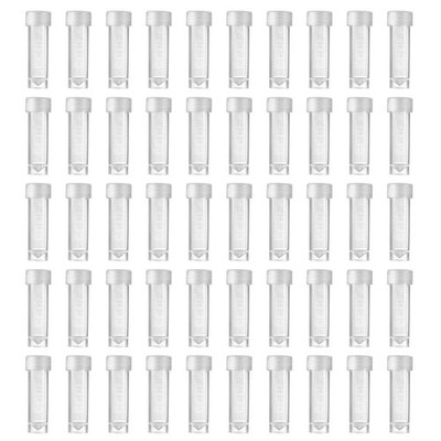 50 PCS Plastic Sample Bottle Vial 5ml Storage Container Laboratory Lab Tube