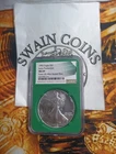 1992 American Silver Eagle Early Production NGC MS-69,  Green Core E185-95