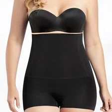 Curveez Signature Control High Waist Boyshort CUR3700 Black Size Small NEW