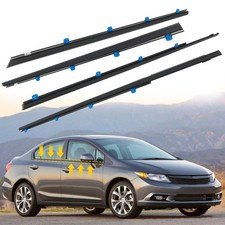 4pcs Outer Window Weather Strips Seal Moulding Trim For Honda Civic 2012-2015 4pcs Outer Window Weather Strips Seal Moulding Trim For Honda Civic 2012-2015