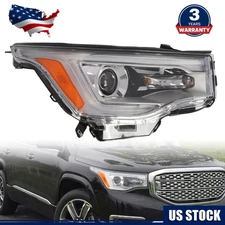 Chrome Halogen Headlight For 2017-2019 GMC Acadia w/LED DRL Headlamp Passenger