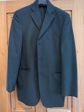 Mens Suit M&S Black Pin Stripe