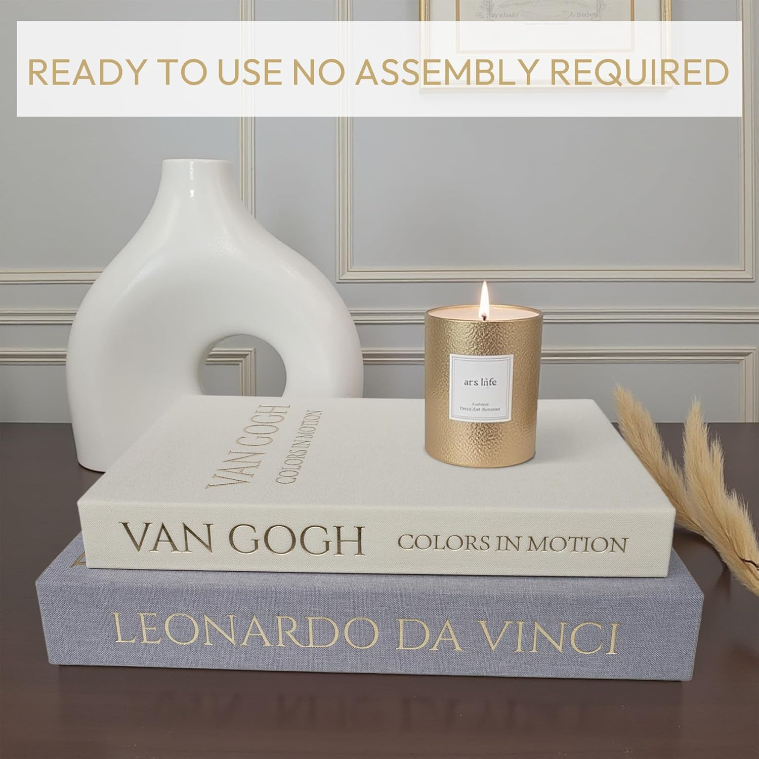 Decorative Linen Book Set of 2, Faux Book Storage Box, Coffee Table and Bookshel