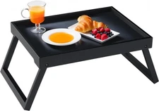 Bamboo Breakfast Bed Tray Table with Folding Legs