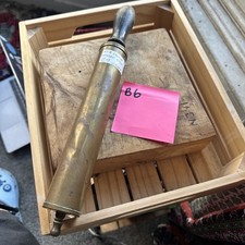 Antique Vintage Brass Gardening Hand Spray  Pump Tool wood handle