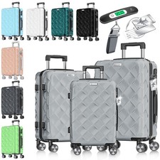 KESSER&reg; Reisekoffer 3er Hartschalen Koffer Set Handgep&auml;ck Rollen + Schloss Waage