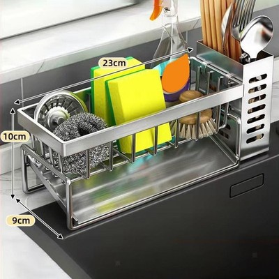 Küche Spüle Caddy Organzier Rostfrei Zubehör Seifenspender Organizer