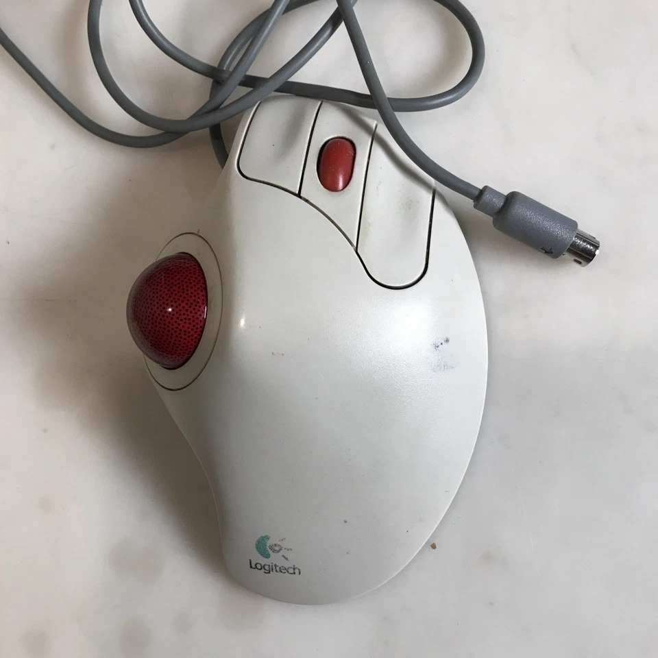 Logitech TrackMan Marble+ T-CL13 Trackball Ergonomic Mouse PS/2 Wired TESTED - Image 2 of 3