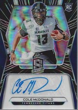 2020 Panini Spectra Rookie Autographs Hyper #17 Cole McDonald Auto /99 - FB