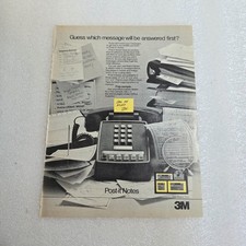 Vintage Print Ad 3M Post-it Notes office supply telephone message 8x10.5 1981