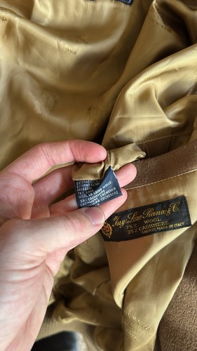 Paul & Shark Loro Piana Hombre S Pequeña Marrón Lana Cachemira Bomber Chaqueta Usada en Excelente Condición - Imagen 9 de 9