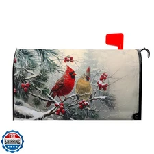 VentuCoven Cardinal Bird Mailbox Cover Winter Red Birds Mail Box Covers Magne