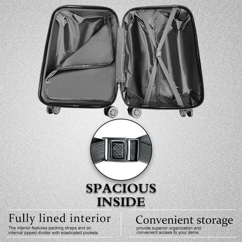 2/3PCS Luggage Set Suitcase ABS Lightweight Trolley Travel Cabin Case 4 Wheel - Picture 5 of 23