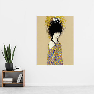Woman in Klimt Style Dress Gold Black Huge Wall Art Poster Print Giant |  eBay
