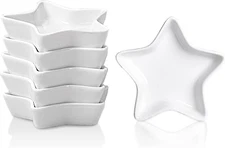 Star Soy Sauce Dish Dipping Bowls 1.2 Oz Ceramic Set of 6 New Sauce Cups for BBQ