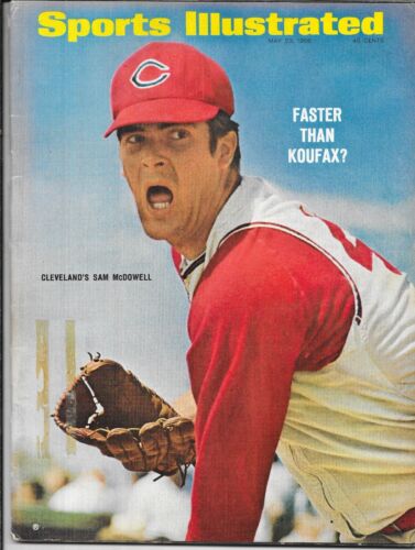 Sports Illustrated May 23 1966 SAM MCDOWELL Cleveland Indians Guardians NO LABEL - Afbeelding 1 van 2