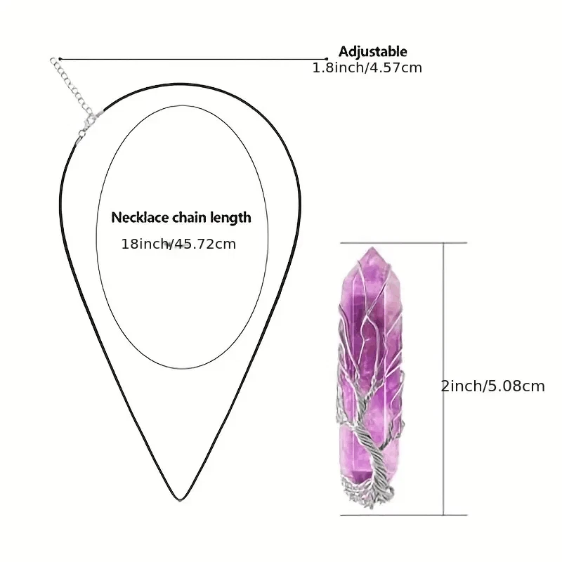 Collar Piedra Ojo de Tigre Natural Árbol de la Vida Colgante Collar Hexagonal Reiki Foto 3 de 4