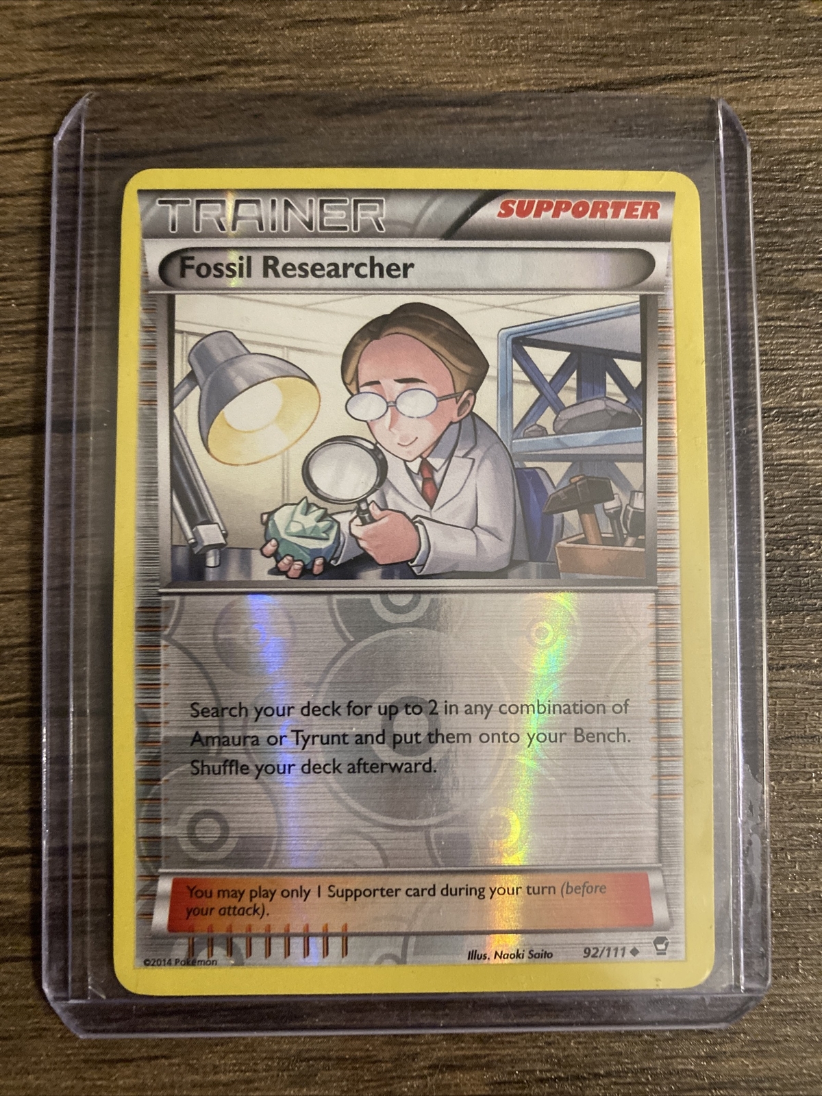 FOSSIL RESEARCHER 92/111 REVERSE HOLO XY FURIOUS FISTS 2014 POKEMON - NM