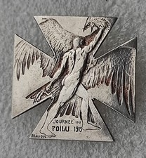 TRES RARE EN ARGENT : INSIGNE JOURNEE 1914-1918 LALIQUE  medaille brooch badge