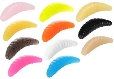 Mikado M-Area Maggot Gummimade 3,4cm Vorteilspack DöbelForelle16Stk -alle Farben