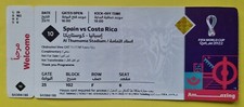 Match 10 Spain Costa Rica 2022 FIFA World Cup Ticket Stub