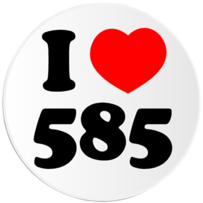 I Love 585 - Circle Sticker Decal 3 Inch - Area Code Born Raised ...