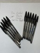 BLACK Bic Cristal Ballpoint Pens Lot of 11 NE...