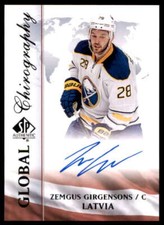 Zemgus Girgensons Card 2015-16 SP Authentic Global Chirography #LATZG 