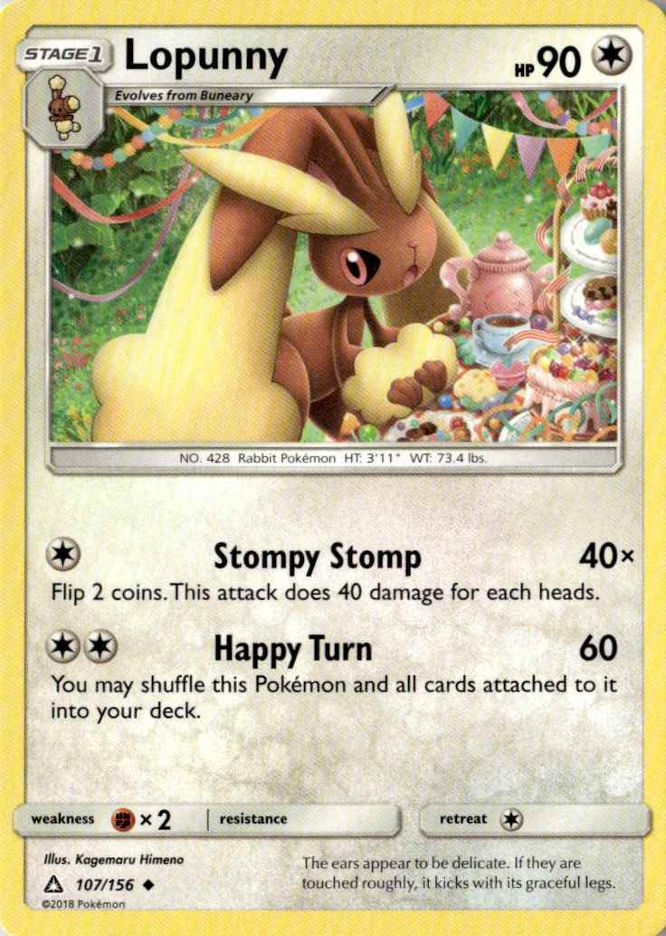 2018 Sun & Moon Ultra Prism Lopunny 107/156