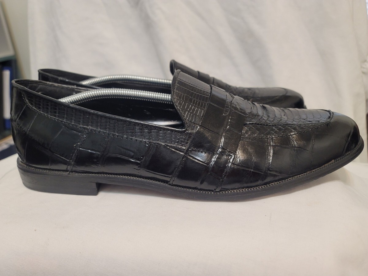 Stacy Adams Serafino Genuine Snake/ Leather Loafers Black Sz 13 M Stacy Adams Serafino Genuine Snake/ Leather Loafers Black Sz  main image 3