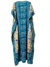 Türkisblau-Kaftan-Kleid-Hippie-Boho-Maxi-Lang-Größe-Damen-Kaftan-Tunika-Kleid...