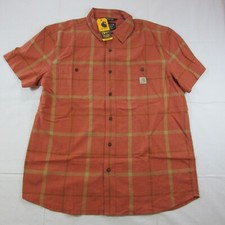 Carhartt Men's Rugged Flex Relaxed Fit Lightweight Short Sleeve Button Shirt Ter