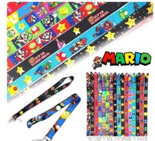 lot cartoon Super Mario Straps Lanyard ID Badge Holders Mobile Neck Key chain