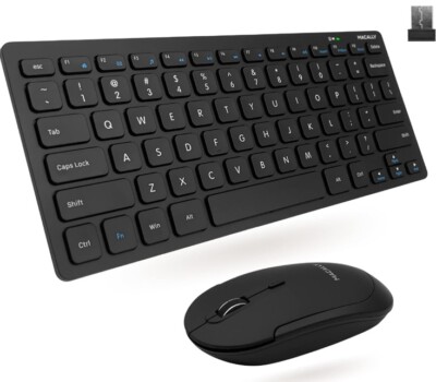 Ultra Slim Small Wireless Keyboard and Mouse Combo - an Essential Work Duo - 2.4