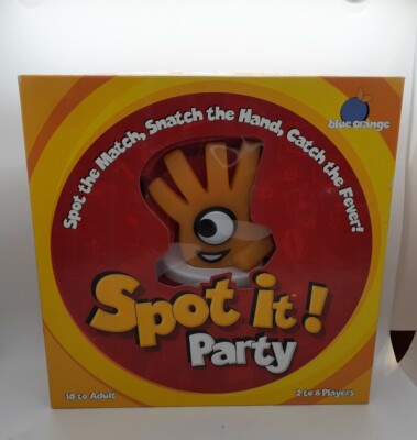 SPOT IT! Party Family Game Edition w Card Holders & Hand Trophy OPEN BOX
