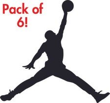 Pack Of 6 Air Michael Jordan Jumpman Logo 4 Vinyl Decal Mj Die Cut Sticker