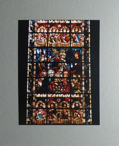 RELIGIOUS STAINED GLASS WINDOW MOUNTED PHOTO 8.4 X 6.5 INCHES BY MEL LONGHURST - Picture 2 of 2