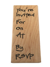 Stampendous Rubber Stamp You're Invited RSVP Party Invitation Modern Invite Word