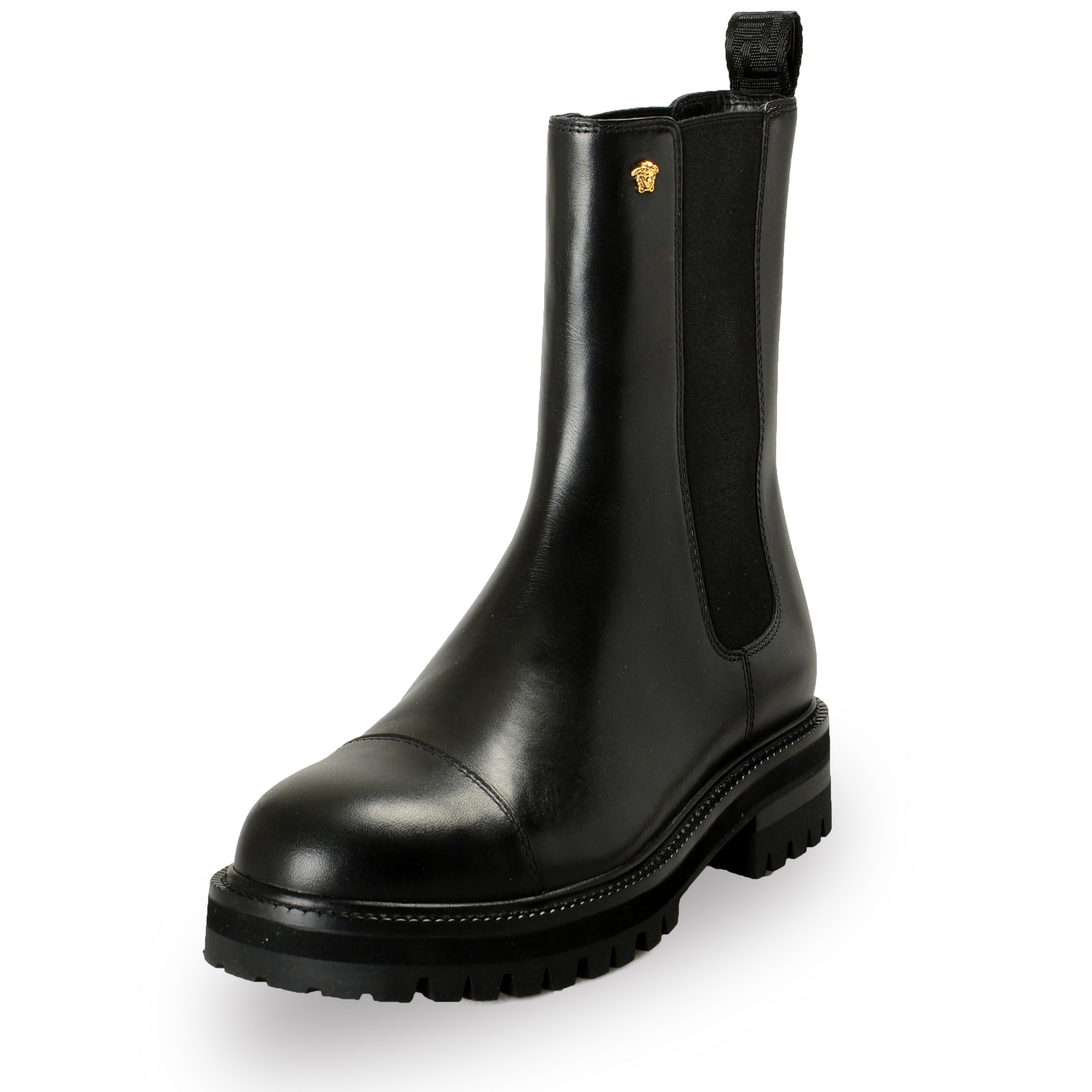 Мужские ботинки Челси Versace из черной кожи с золотой медузой размер US 11 размер IT 44 109990₽