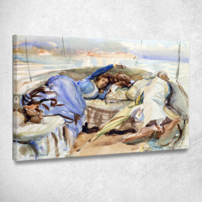 Zwei Figuren in einem Boot Isola Bella Italia John Singer Sargent, jss343 Gemälde st
