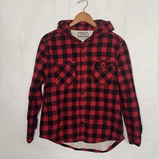 Boston Traders Medium Buffalo Plaid Sherpa Lined Hooded Flannel Jacket
