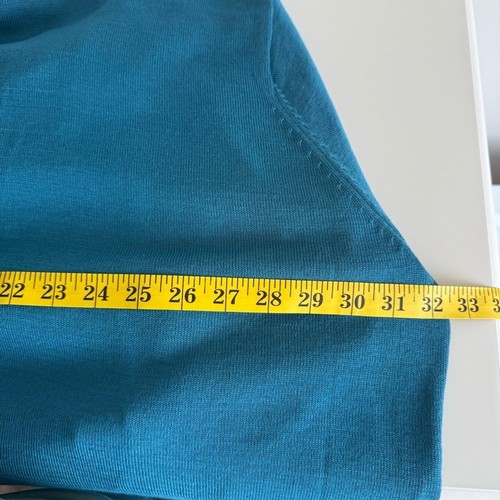 Woman Within Open Front Cardigan Blue Teal 3X Waterfall Drapey Loose Lagenlook - Picture 9 of 12