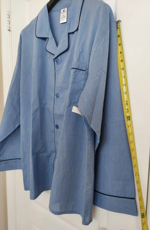 Covington Мужская синяя пижама верхний длинным рукавом ночная рубашка карман гостиной Sleepwear - Изображение 4 из 4