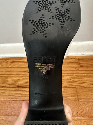 Esprit Wildflower Napa Slide-On Womens Block Chunky Heel Sandal Size 7.5M B&W - Picture 20 of 20