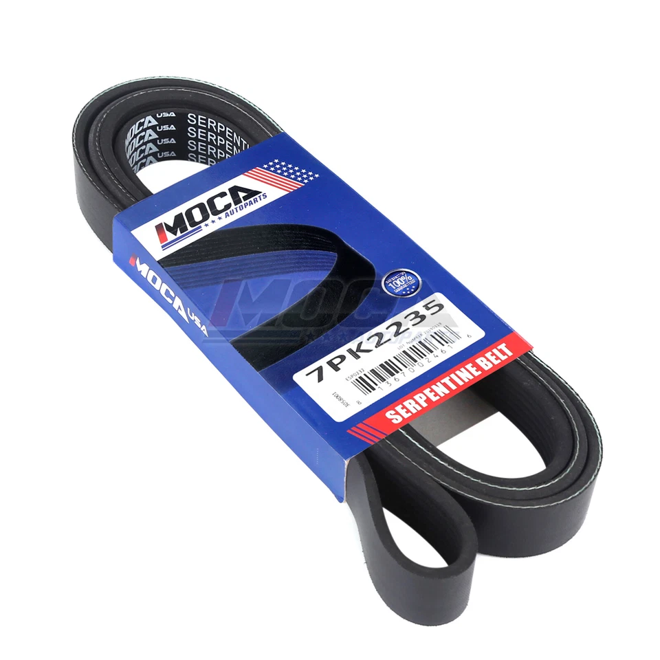 Cinturón serpentino EPDM apto para 7PK2235 para 00-03 Dodge Dakota Ram 1500 2500 Foto 4 de 4